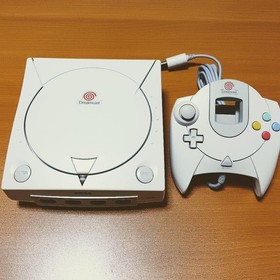 SEGA Dreamcast No.HKT-3000 Console Set w/Visual Memory & 3 Games Tested Used