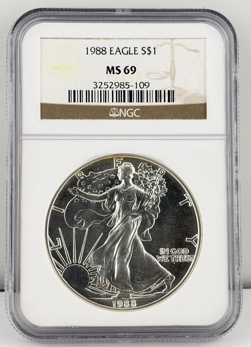 American Eagle MS 69 Graded 1988 Silver Bullion Coins for sale | eBay