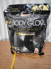 Body Glove Fleece Lined Base Layer Mens Sz Medium Black 2 Piece  Pants Shirt B22