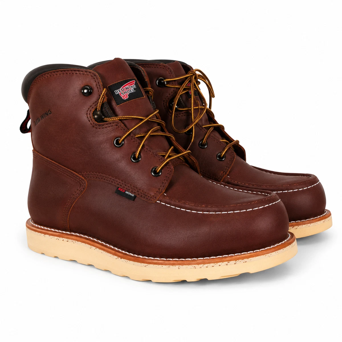 Red Wing Shoes Boots Mens Size 13 EE Brown Leather Moc Toe Slip Resistant 2449 Brown Red Wing Moc Toe Boots for Men for sale | eBay main image 4