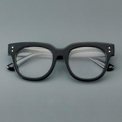 Fashion Full Rim Reading Glasses Acetate Black Reader Women Men 51 19-146mm