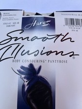 Hanes Smooth Illusions Body Contouring Pantyhose Dark Navy Size AB Slimming