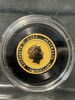 2005 ONE OZ .9999 COA GEM A RARE GOLD AUSTRALIAN END WW-II & QUEEN--MINT ENCASED