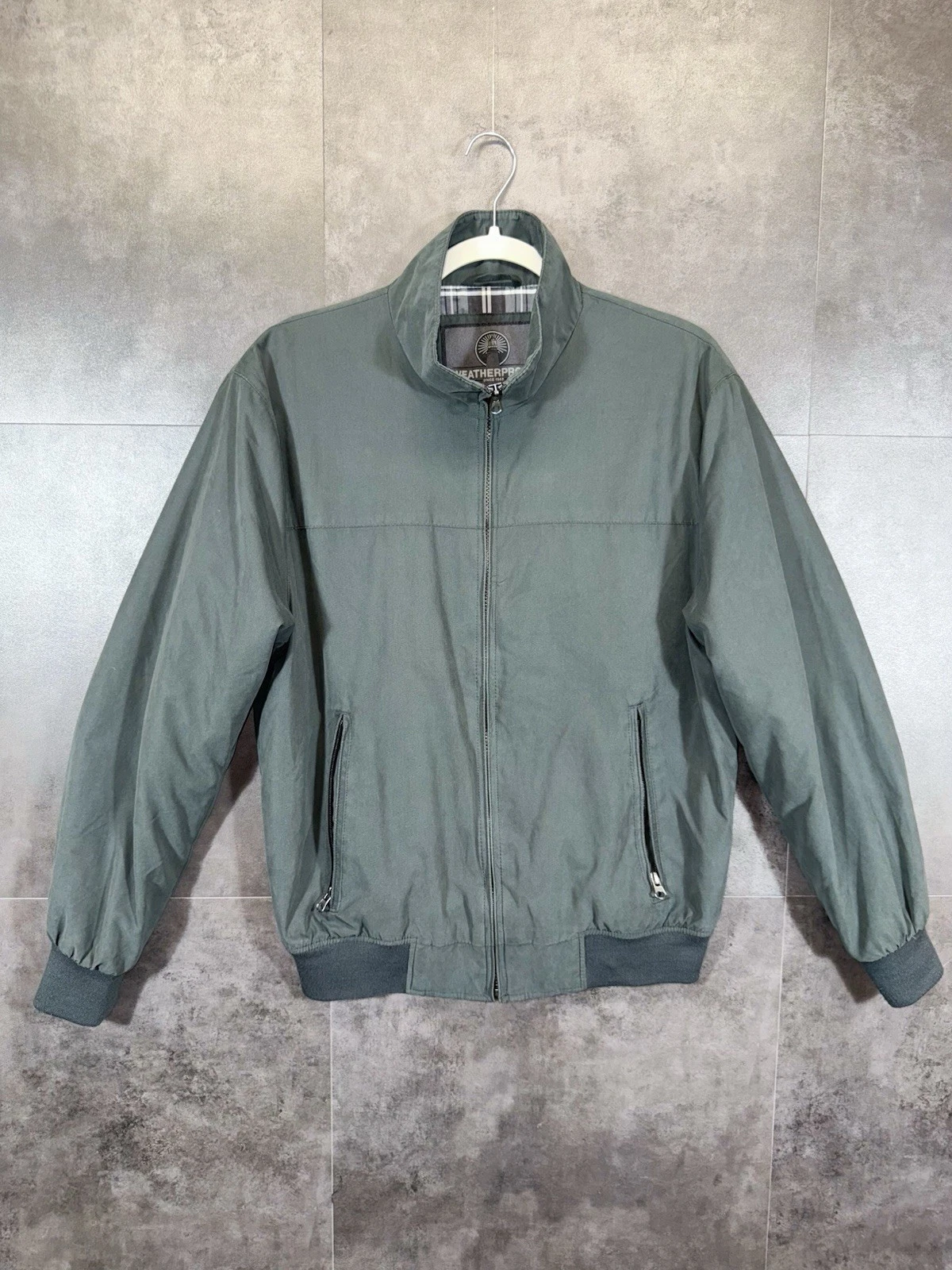 Weatherproof Mens Jacket Bomber Full Zip Pockets Lined Green Size S