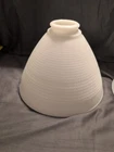 Set Of 2 Mid Century Milk Glass Waffle Pattern Torchiere  Lamp Shade Vintage
