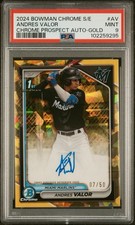 2024 Bowman Chrome Sapphire Edition Prospects Auto Andres Valor Gold /50 PSA 9