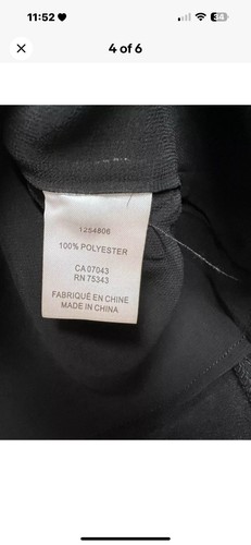 NWT RACHEL ZOE Black Long Sleeve Satin Look V Neck Lined Blouse Top Women Sz L - Bild 4 von 4