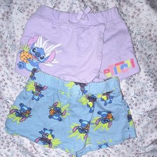 Disney Lilo & Stitch Stitch Girls 2-Pack Cotton Skort, Size 4 Purple/Blue