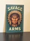 Hi Gloss! Savage Arms Indian Chief Rifles Ammunition Vintage Style Metal Sign