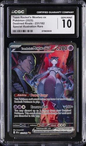 2025 POKEMON DESTINED RIVALS SIR #231 TEAM ROCKET'S MEWTWO CGC 10 GEM MINT