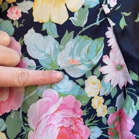 Vintage Val-Mode Satin Floral Robe Lingerie USA S