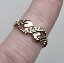 9ct Rose Yellow Gold Hallmarked Clogau Tree Of Life Diamond Ring 2.8g N