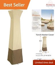 Water-Resistant Polyester Pyramid Torch Patio Heater Cover 21 Inch UV Protect