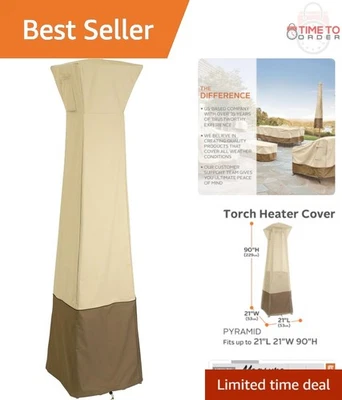 Water-Resistant Polyester Pyramid Torch Patio Heater Cover 21 Inch UV Protect