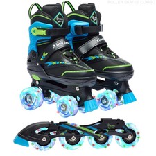 XINO SPORTS 2 in 1 Combo, Kids Roller Skates Inline Skates - Interchangeabl...