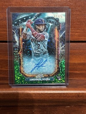 2025 Topps Cosmic Chrome Luisangel Acuna Extraterrestrial Talent Auto Green67/75