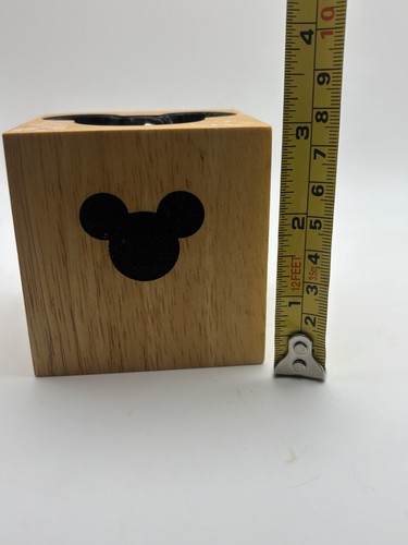 Disney Wooden Block Mickey Mouse Tea Light Candle Holder 3x3x3 - Picture 4 of 6