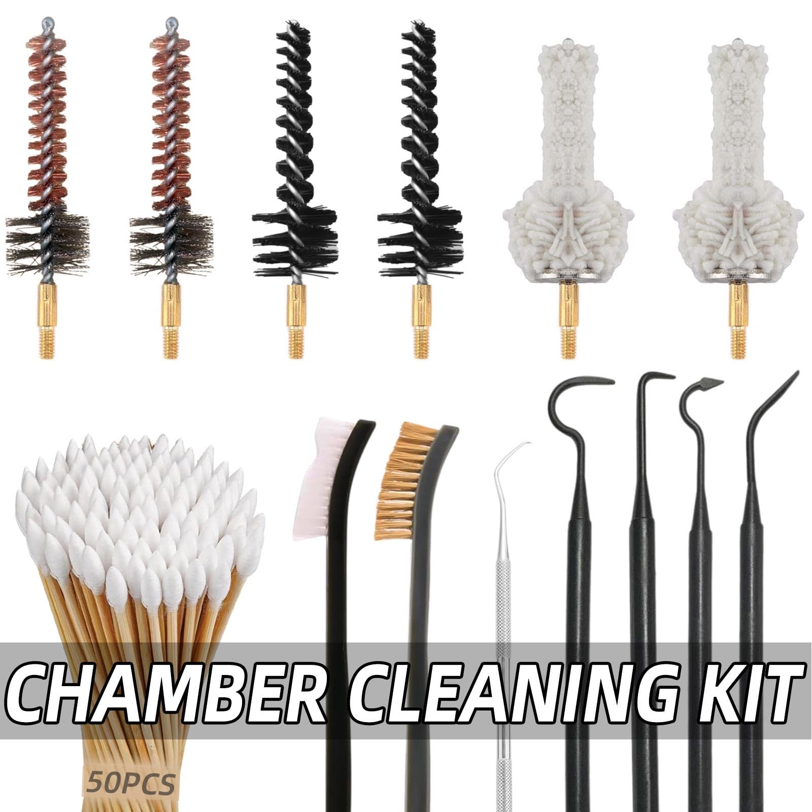 .223Cal 5.56mm .300 Blackout Chamber Cleaning Kit - Bronze Chamber Brush, Nyl...