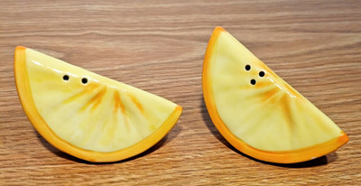 Orange Wedge Slice Salt & Pepper SET OF TWO (2)