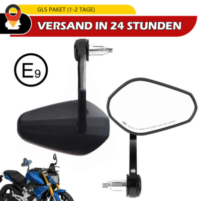 2 Stk. Motorradspiegel Lenkerenden Spiegel Motorrad Rückspiegel 7/8'' E-Geprüft