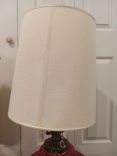 Vintage Hollywood Regency Mid Century Mod Table Lamps Ruby Red Globe Metal Base - Picture 18 of 24