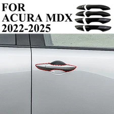 Glossy black Exterior Side Door Handles Cover Trim Fit For Acura MDX  2022-2025