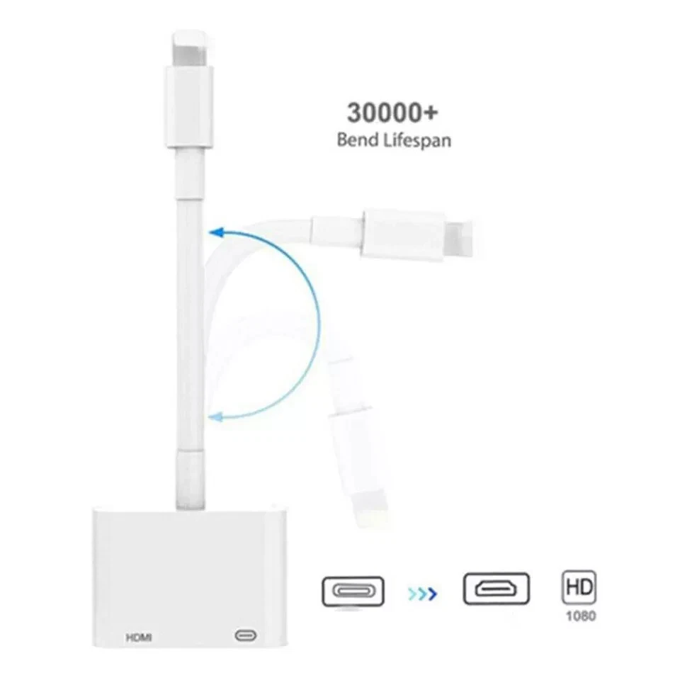 FOR APPLE TO HDMI DIGITAL AV TV ADAPTER CABLE FOR IPAD IPHONE - Image 3 of 4