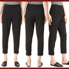 NEW 345 Vince Pull-On Tapered Trousers Pants In Black SZ Medium  B710