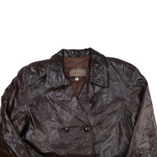 Naf Naf Leather Jacket Vintage Bomber Trench Blazer Extra Large