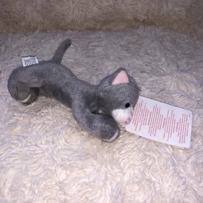 Hellgraue kleine entzückende Katze Plüschtier mit Magnetpfoten von Russ Berrie