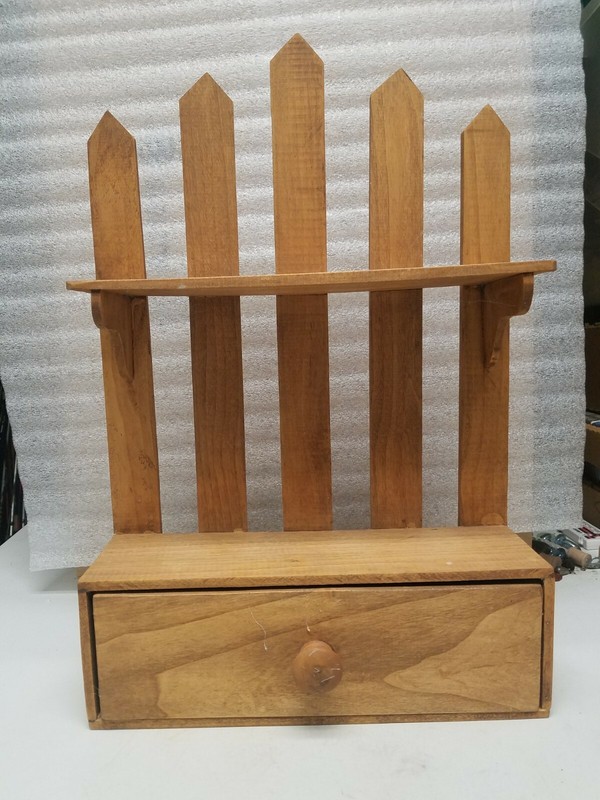 Handmade Wooden Shelf with Drawer