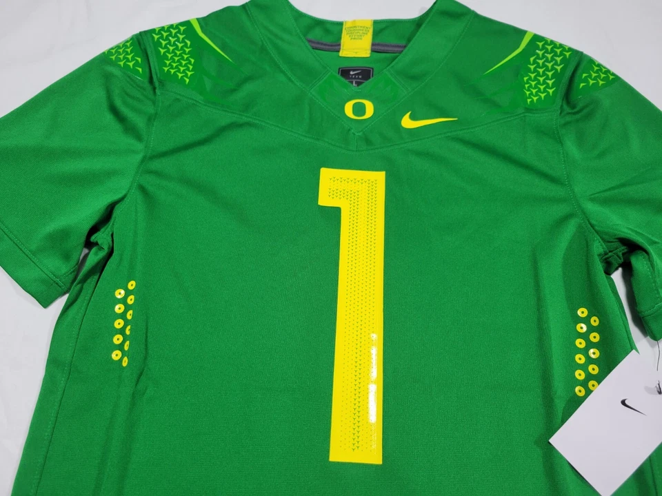 Camiseta de fútbol Nike réplica para jóvenes niños patos verde huelga Universidad de Oregon Foto 4 de 4