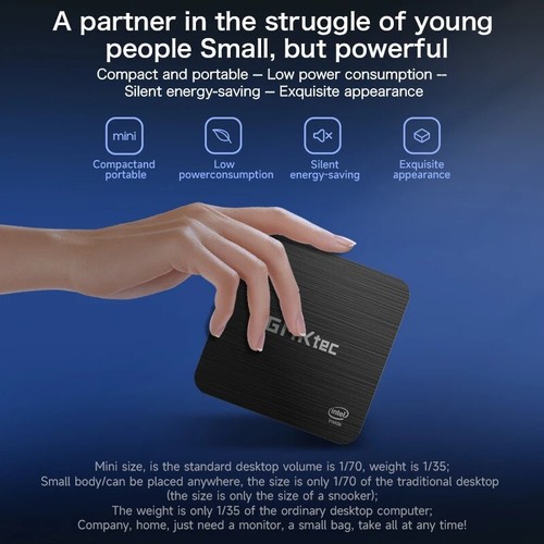 G2 Mini PC Intel N100 12th Gen 12GB DDR5 512GB SSD Windows 11 Pro WiFi 6 Desktop - 第 6/6 張圖片