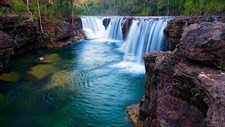 Landscape nature waterfall Custom Gaming Mat Desk