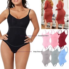 Women Shapewear Bodysuit Tummy Control Thong Body Shaper Unseamed Defining Tops