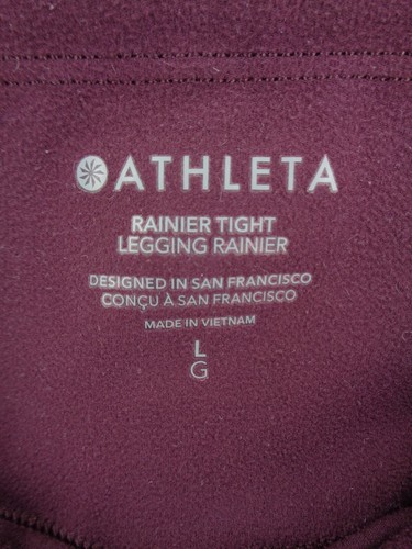 Athleta Rainier Tight Leggings Size Large Plush Brushed Interior - Picture 13 of 13