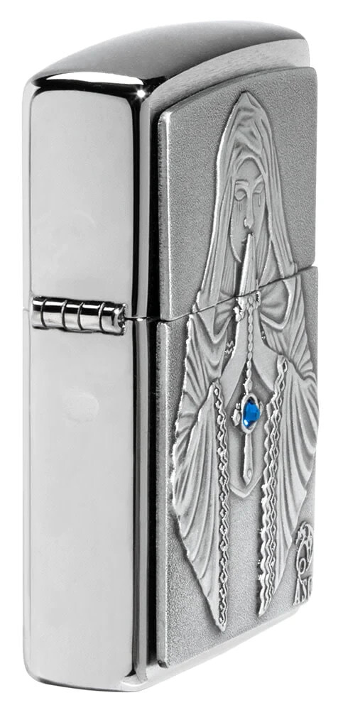 Zippo 49756, Anne Stokes-Gothic Prayer Emblem Design, Chrome
