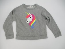 Gap Kids Girls Sweater Medium 8 Sweatshirt Unicorn Shimmer Rainbow Colorful