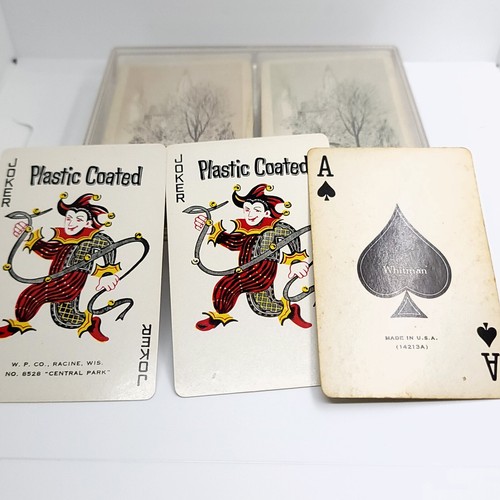 Whitman Playing Cards Plastic Coated with Jokers Branded Spade Vintage Set