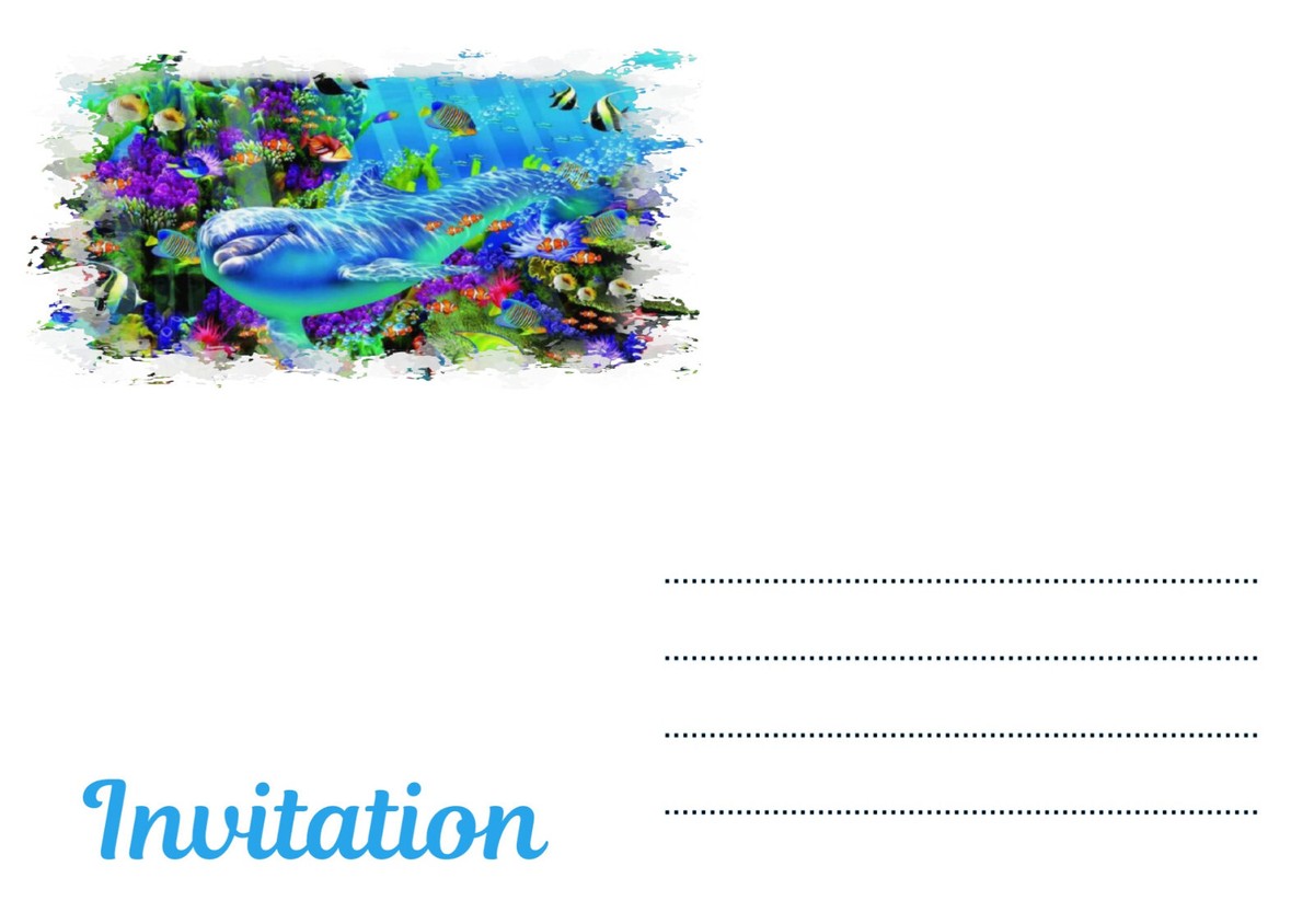 1 Carte De Vœux (insert Photo) – Dauphin Souriant De La Vie