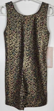 Danskin Dance Girls Size Small (4-6) Gold Heart Gymnastics Biketard NWT