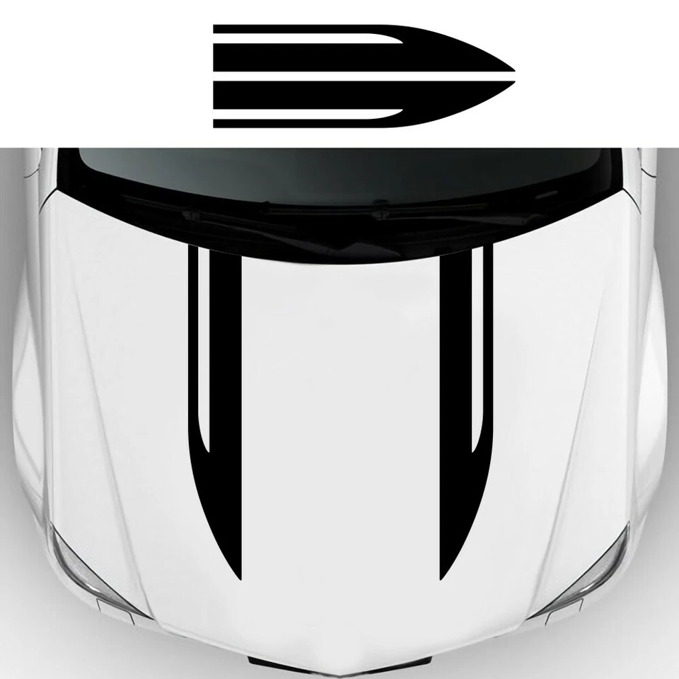 Cubierta capó deportivo coche rayas calcomanía vinilo pegatinas impermeables decoración Foto 3 de 4