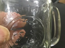 Clear Glass Golden Harvest Drinking Mug w/lid