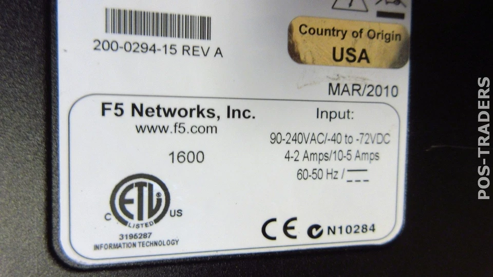 F5 Big IP 1600 200-0294-15 Global Traffic Manager Load Balancer GTM LTM 1X PSU - Bild 3 von 3
