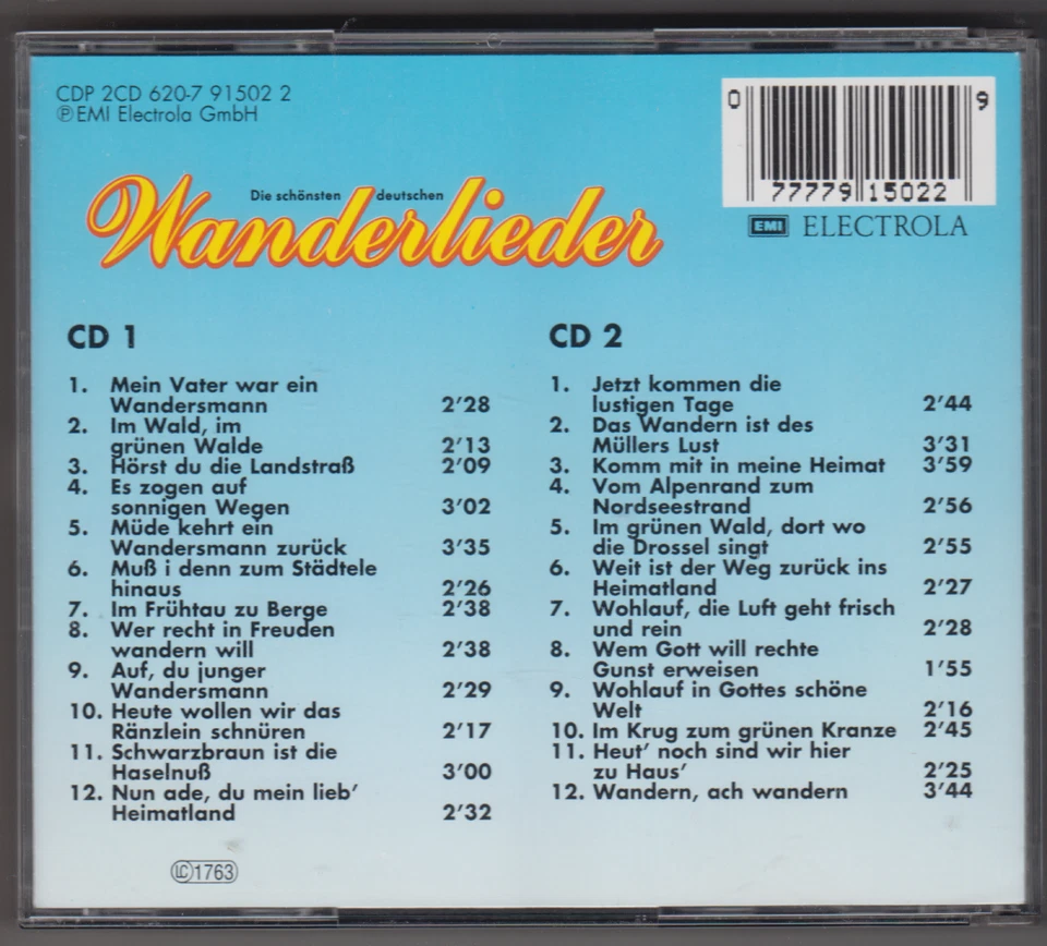 Die schönsten deutschen Wanderlieder - Heino ( 2 CDS ) - Bild 2 von 2