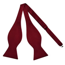  Mens Solid Color Adjustable Self-tied Bow Ties Maroon