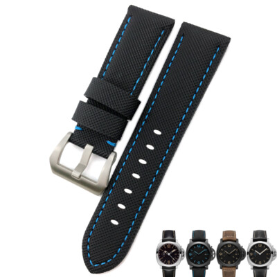 Schwarz-blaues Nahtarmband Panerai Luminor, Marina, Submersible Carbotech 24m