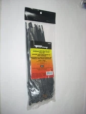 Forney 62107 Standard Duty 8" Black Cable Ties Nylon 50 lb w 2" Bundle Cap 100pk