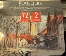 72 Kalour Colored Pencils in Metal Box NEW Shipping Included