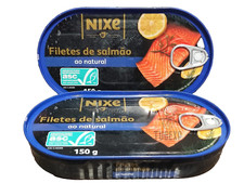2 x Cans Portuguese Natural Salmon Fillets Nixe Portugal 2 x 150g (10.58Oz)